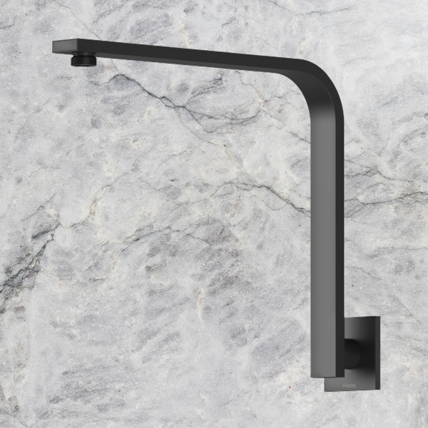 Phoenix Vivid Slimline High-Rise Shower Arm Square Plate Matte Black