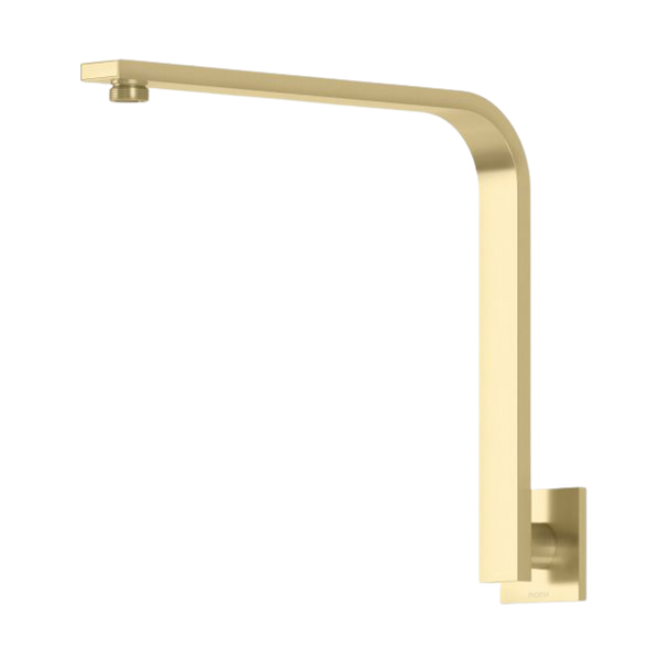Phoenix Vivid Slimline High-Rise Shower Arm Square Plate Brushed Gold