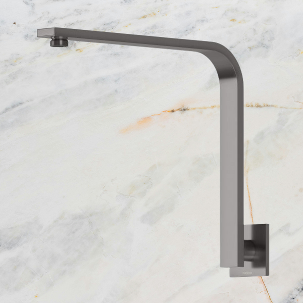 Phoenix Vivid Slimline High-Rise Shower Arm Square Plate Brushed Carbon