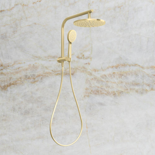 Phoenix Vivid Slimline Compact Twin Shower Brushed Gold