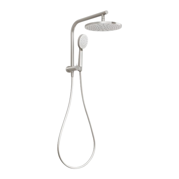 Phoenix Vivid Slimline Compact Twin Shower Brushed Nickel