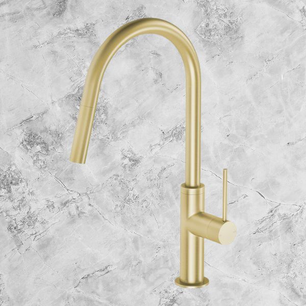 Phoenix Vivid Slimline Brushed Gold Pull Out Sink Mixer