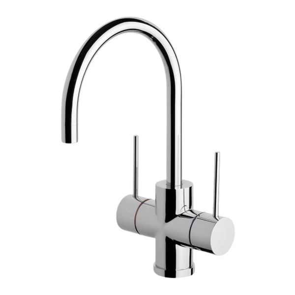 Phoenix Vivid Slimline Twin Handle Sink Mixer 160mm Gooseneck Chrome
