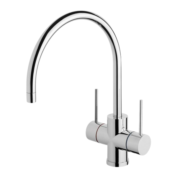 Phoenix Vivid Slimline Twin Handle Sink Mixer 220mm Gooseneck Chrome