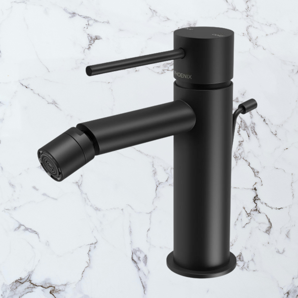 Phoenix Vivid Slimline Bidet Mixer with Pop-Up Waste Matte Black