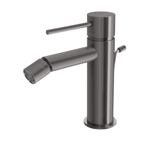 Phoenix Vivid Slimline Bidet Mixer with Pop-Up Waste Brushed Carbon