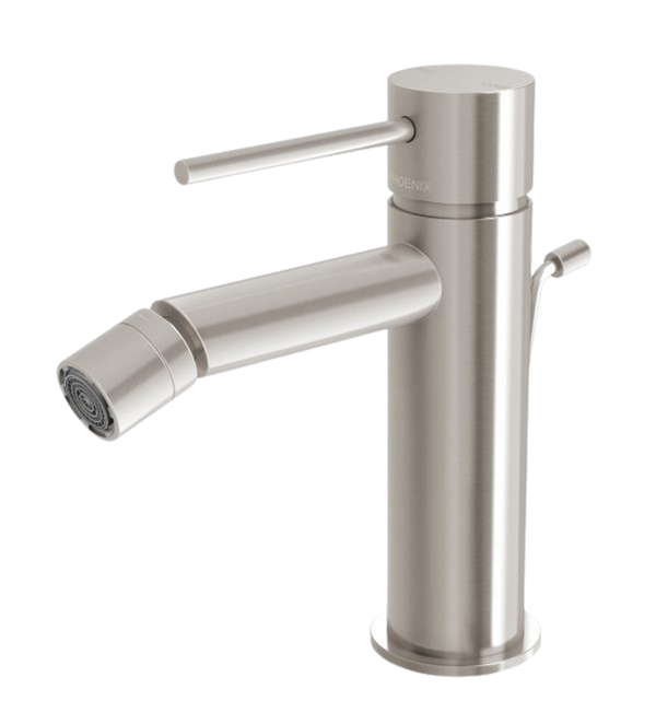 Phoenix Vivid Slimline Bidet Mixer with Pop-Up Waste Brushed Nickel