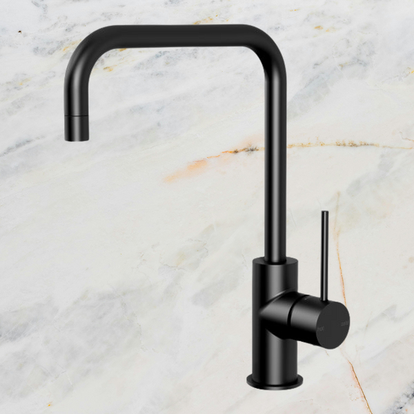 Phoenix Vivid Slimline Sink Mixer 220mm Squareline Lead Free Matte Black
