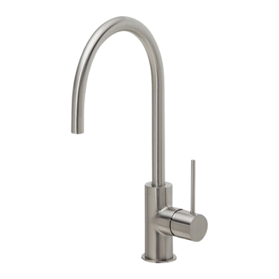 Phoenix Vivid Slimline Oval Sink Mixer 220mm Gooseneck Lead Free Brushed Nickel