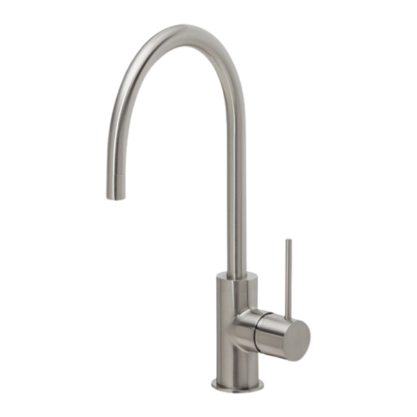 Phoenix Vivid Slimline Oval Sink Mixer 220mm Gooseneck Lead Free Brushed Nickel