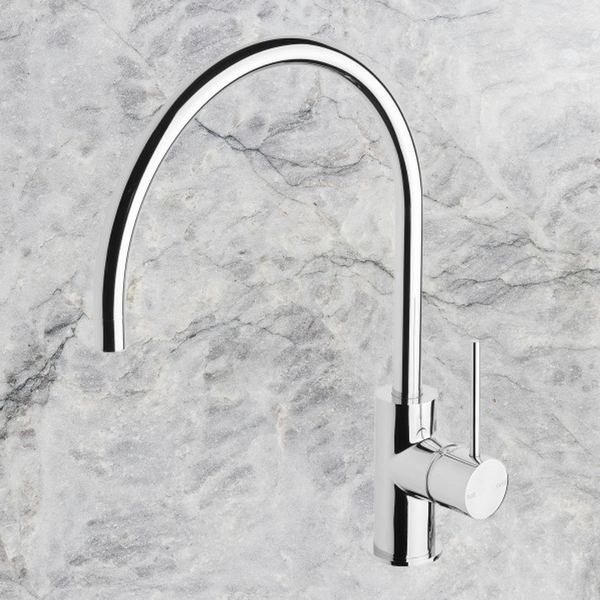 Phoenix Vivid Slimline Sink Mixer 220mm Gooseneck Chrome Lead Free
