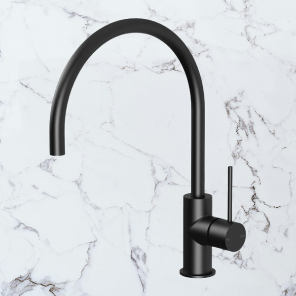 Phoenix Vivid Slimline Sink Mixer 220mm Gooseneck Matte Black