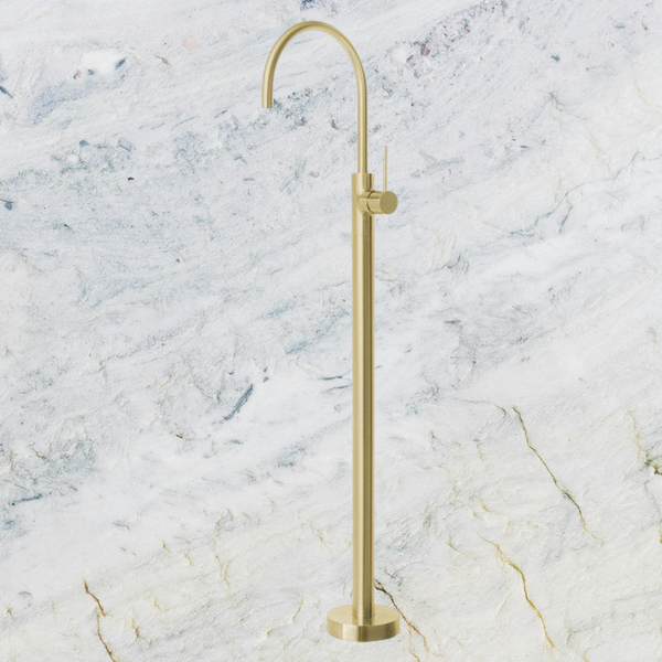 Phoenix Vivid Slimline Floor Mounted Bath Mixer Brushed Gold