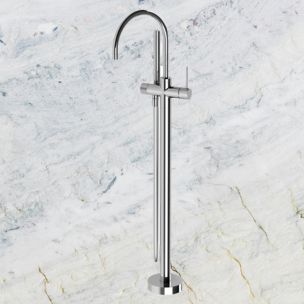 Phoenix Vivid Slimline Floor Mounted Bath Mixer with Hand Shower Chrome