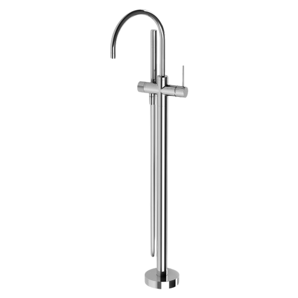 Phoenix Vivid Slimline Floor Mounted Bath Mixer with Hand Shower Chrome