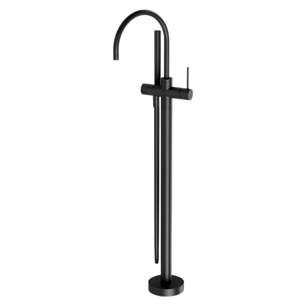 Phoenix Vivid Slimline Floor Mounted Bath Mixer with Hand Shower Matte Black