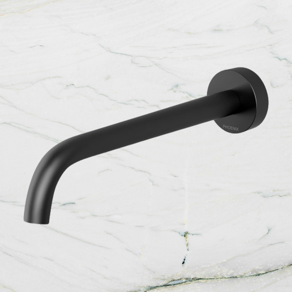 Phoenix Vivid Slimline Basin Outlet 230mm Curved Matte Black