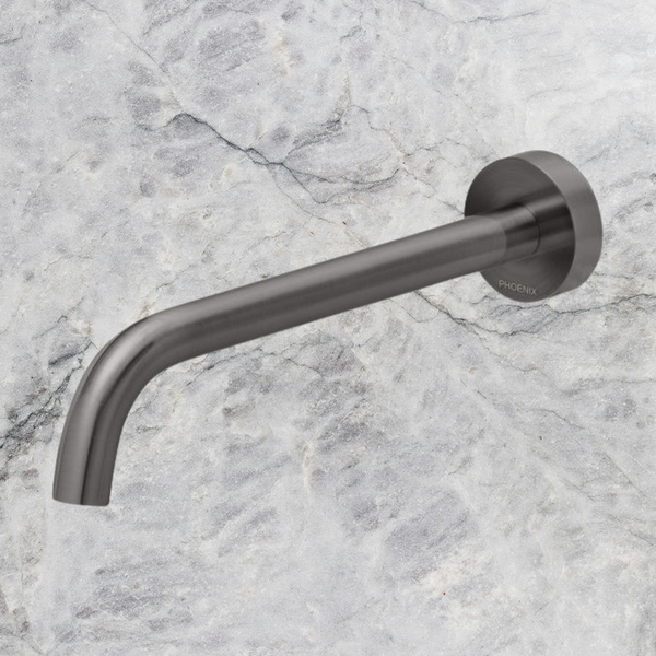 Phoenix Vivid Slimline Bath Outlet 230mm Curved Brushed Carbon