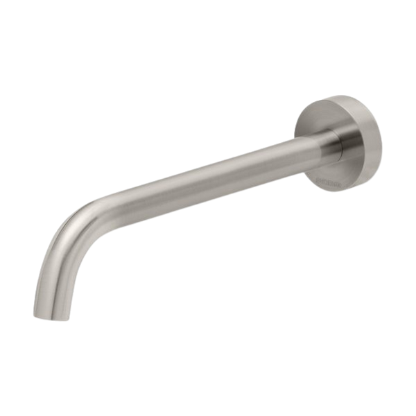 Phoenix Vivid Slimline Bath Outlet 230mm Curved Lead Free Brushed Nickel