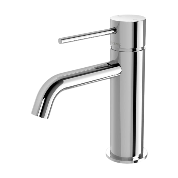 Phoenix Vivid Slimline Basin Mixer Curved Outlet Chrome