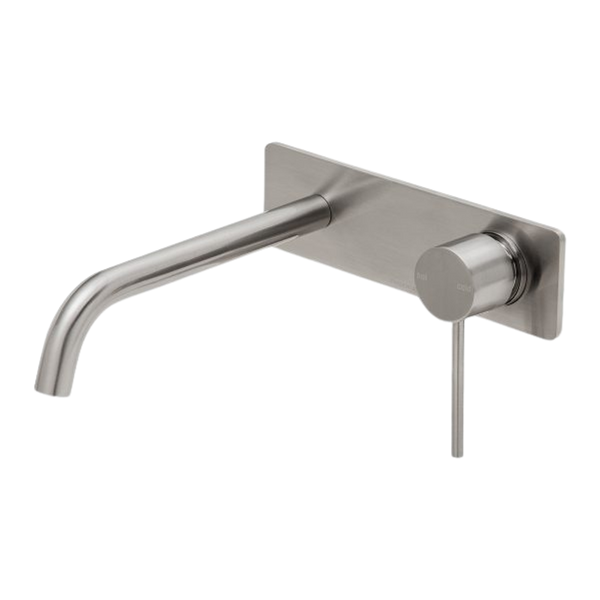 Phoenix Vivid Slimline Wall Basin / Bath Mixer Set 230mm (Complete Kit) Brushed Nickel
