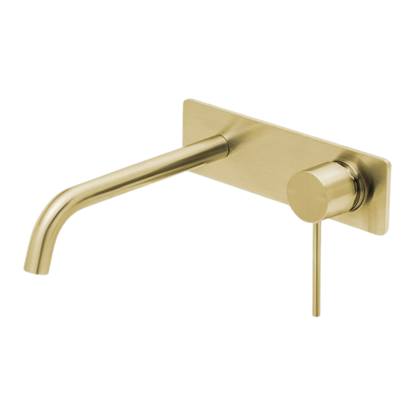Phoenix Vivid Slimline SwitchMix Wall Bath Mixer Set 230mm Curved Brushed Gold