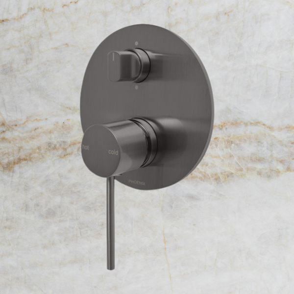 Phoenix Vivid Slimline Shower / Bath Diverter Mixer Brushed Carbon