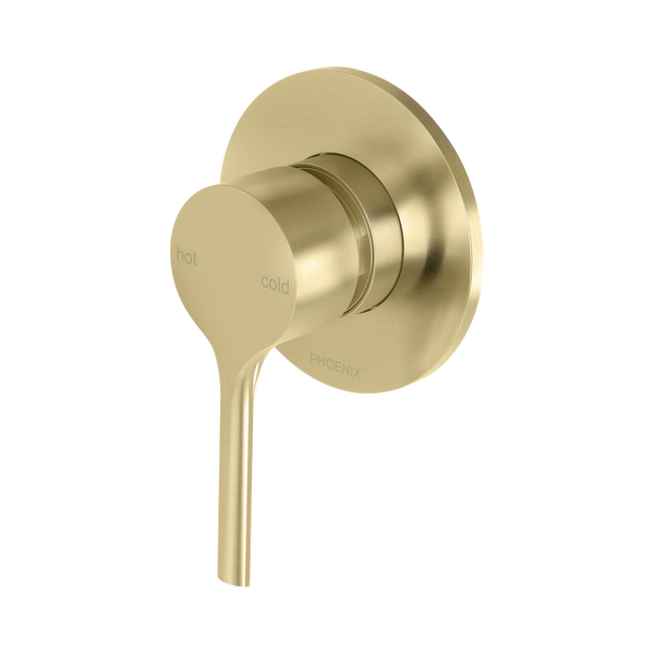 Phoenix Vivid Slimline Oval SwitchMix Shower / Wall Mixer Brushed Gold (Fit-Off kit) Lead Free