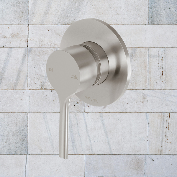 Phoenix Vivid Slimline Oval SwitchMix Shower / Wall Mixer (Fit-Off Kit Only) Brushed Nickel Lead Free