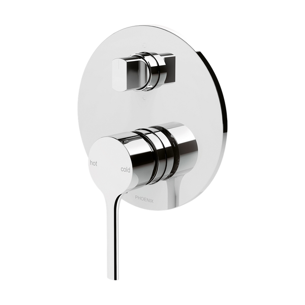 Phoenix Vivid Slimline Oval SwitchMix Shower / Bath Diverter Mixer Fit-Off Kit  Chrome