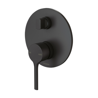 Phoenix Vivid Slimline Oval SwitchMix Shower/Bath Diverter Mixer (Fit-Off Kit) Matte Black