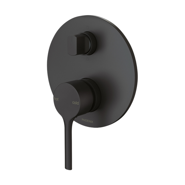 Phoenix Vivid Slimline Oval SwitchMix Shower / Bath Diverter Mixer Fit-Off Kit  Matte Black