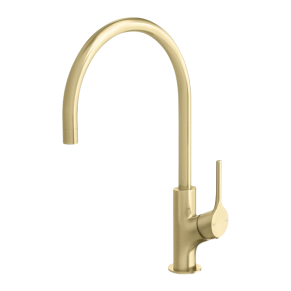 Phoenix Vivid Slimline Oval Sink Mixer 220mm Gooseneck Brushed Gold