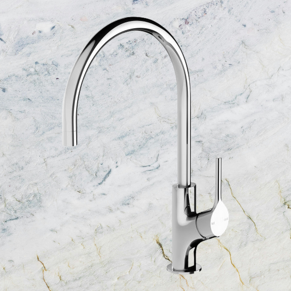 Phoenix Vivid Slimline Oval Sink Mixer 220mm Gooseneck Chrome