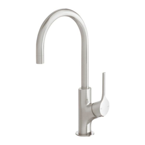 Phoenix Vivid Slimline Oval Sink Mixer 160mm Gooseneck Lead Free Brushed Nickel