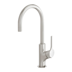 Phoenix Vivid Slimline Oval Sink Mixer 160mm Gooseneck Lead Free Brushed Nickel