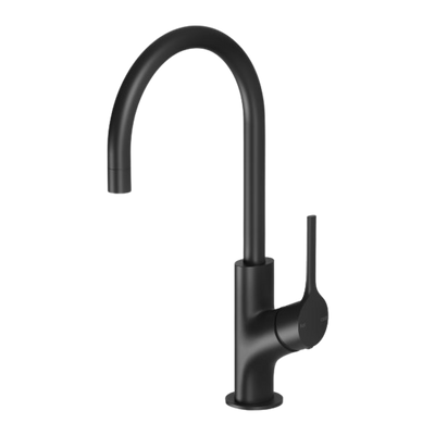 Phoenix Vivid Slimline Oval Sink Mixer 160mm Gooseneck Matte Black