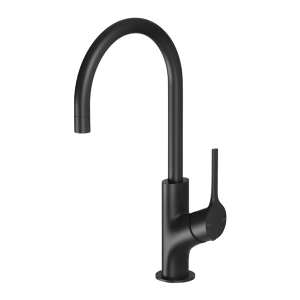 Phoenix Vivid Slimline Oval Sink Mixer 160mm Gooseneck Matte Black
