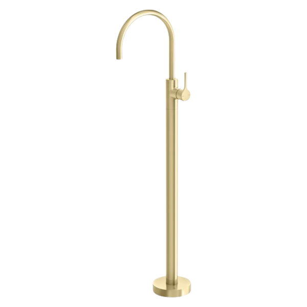 Phoenix Vivid Slimline Oval Floor Mounted Bath Mixer Brushed Gold