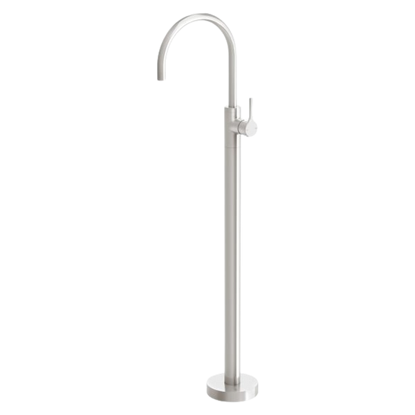 Phoenix Vivid Slimline Oval Floor Mounted Bath Mixer Brushed Nickel