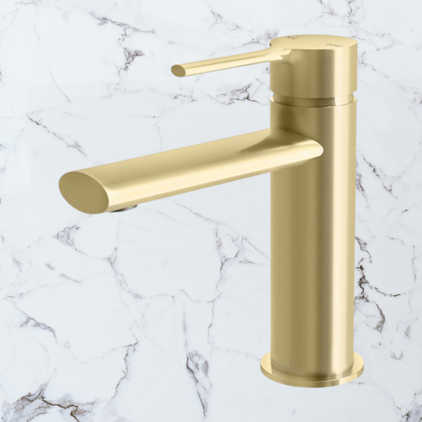 Phoenix Vivid Slimline Oval Basin Mixer Brushed Gold