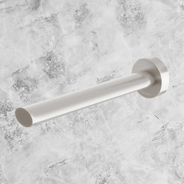 Phoenix Vivid Slimline Oval Wall Basin Outlet 180mm Brushed Nickel