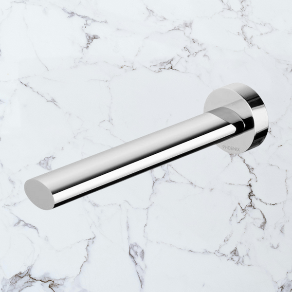 Phoenix Vivid Slimline Oval Wall Bath Outlet 180mm Chrome