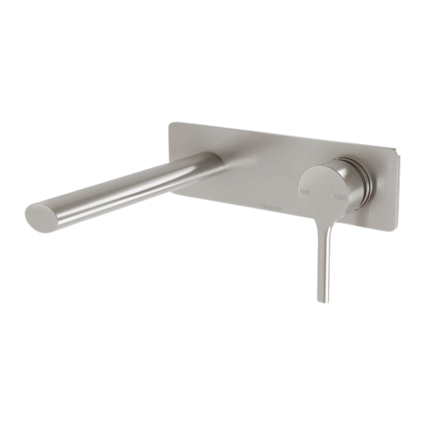 Phoenix Vivid Slimline Oval Wall Basin Mixer Set 175mm Brushed Nickel