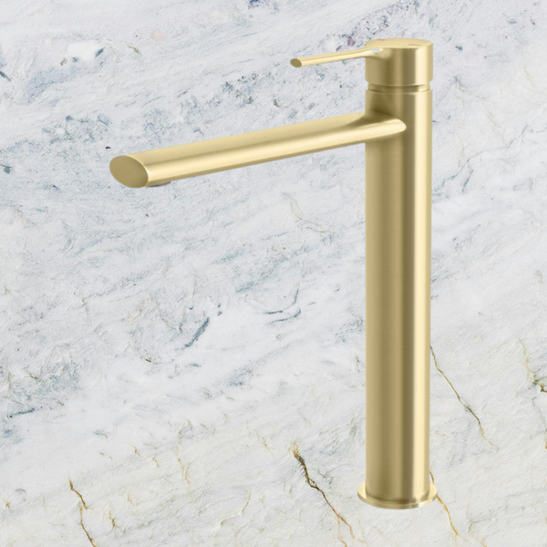 Phoenix Vivid Slimline Oval Vessel Mixer Brushed Gold