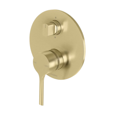 Phoenix Vivid Slimline Oval Shower / Bath Diverter Mixer Brushed Gold
