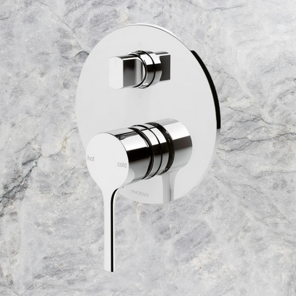 Phoenix Vivid Slimline Oval Shower / Bath Diverter Mixer Chrome