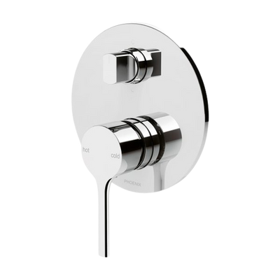 Phoenix Vivid Slimline Oval Shower / Bath Diverter Mixer Chrome