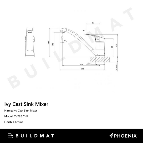 Phoenix Ivy Cast Sink Mixer Chrome