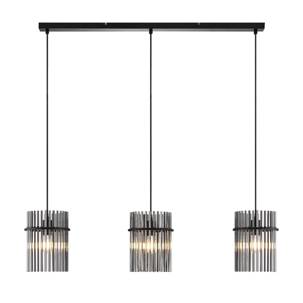 Telbix Quilo 3 Light Pendant Black